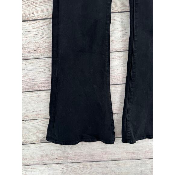 American Eagle Button Fly Festival Flare Jeans Womens 6 Regular Black Stretch - Picture 5 of 12